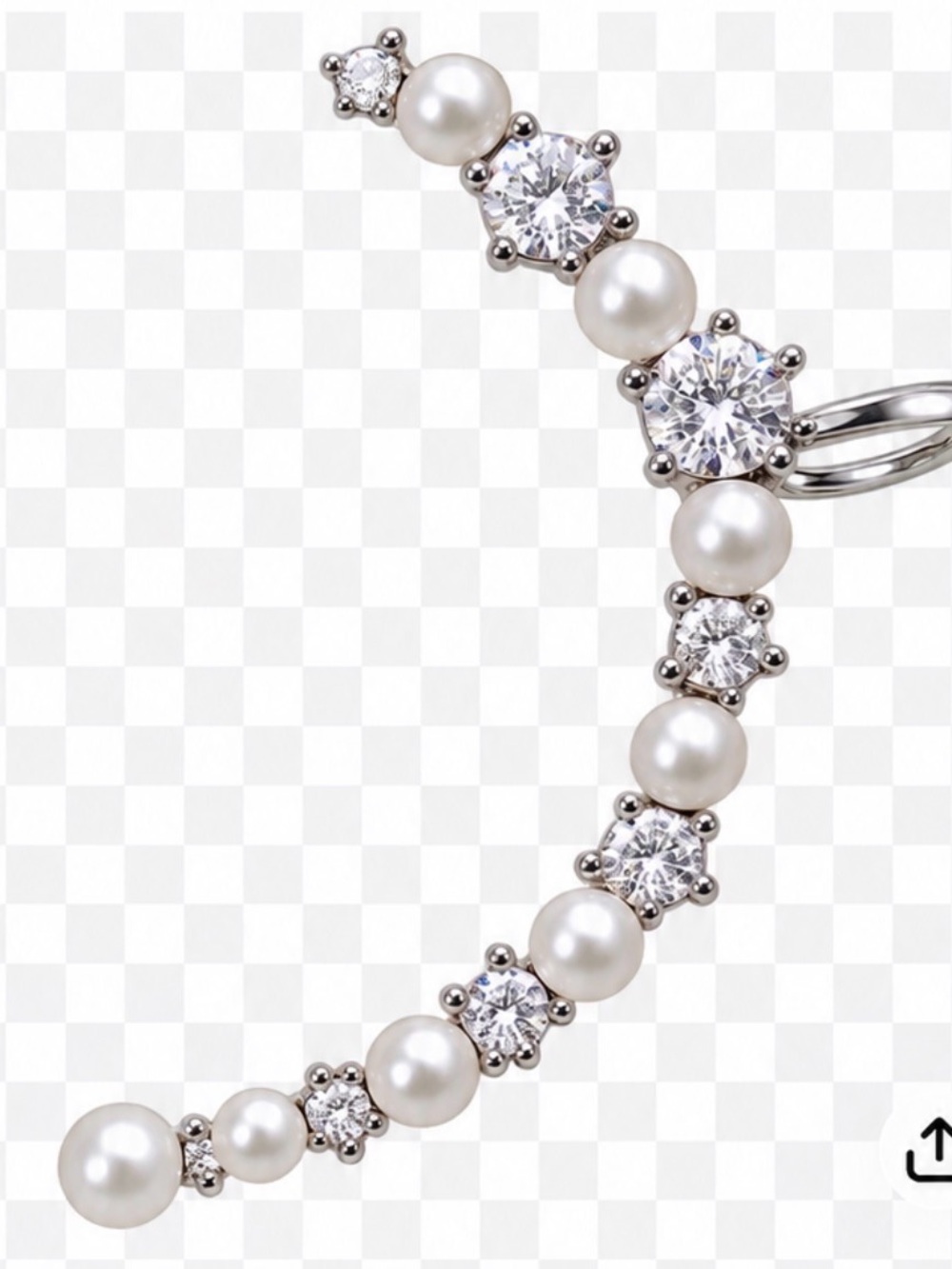 Pearl and Crystal Ear Cuff